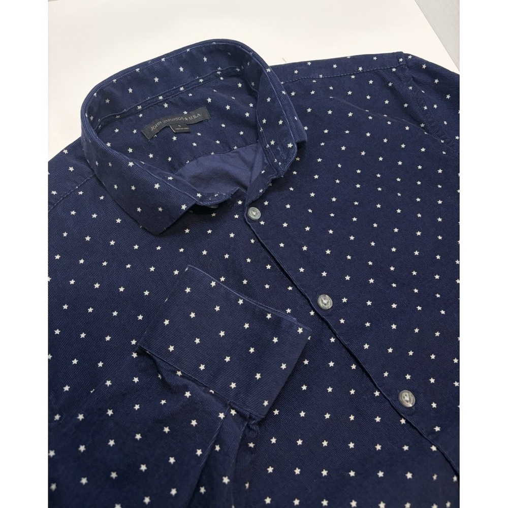 John Varvatos U.S.A. Long Sleeve Button Up Shirt Mens S Blue White Star Pattern - Picture 4 of 16